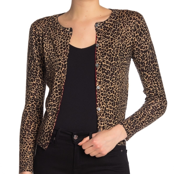 J. Crew Sweaters - J. Crew super soft merino wool leopard print cardi